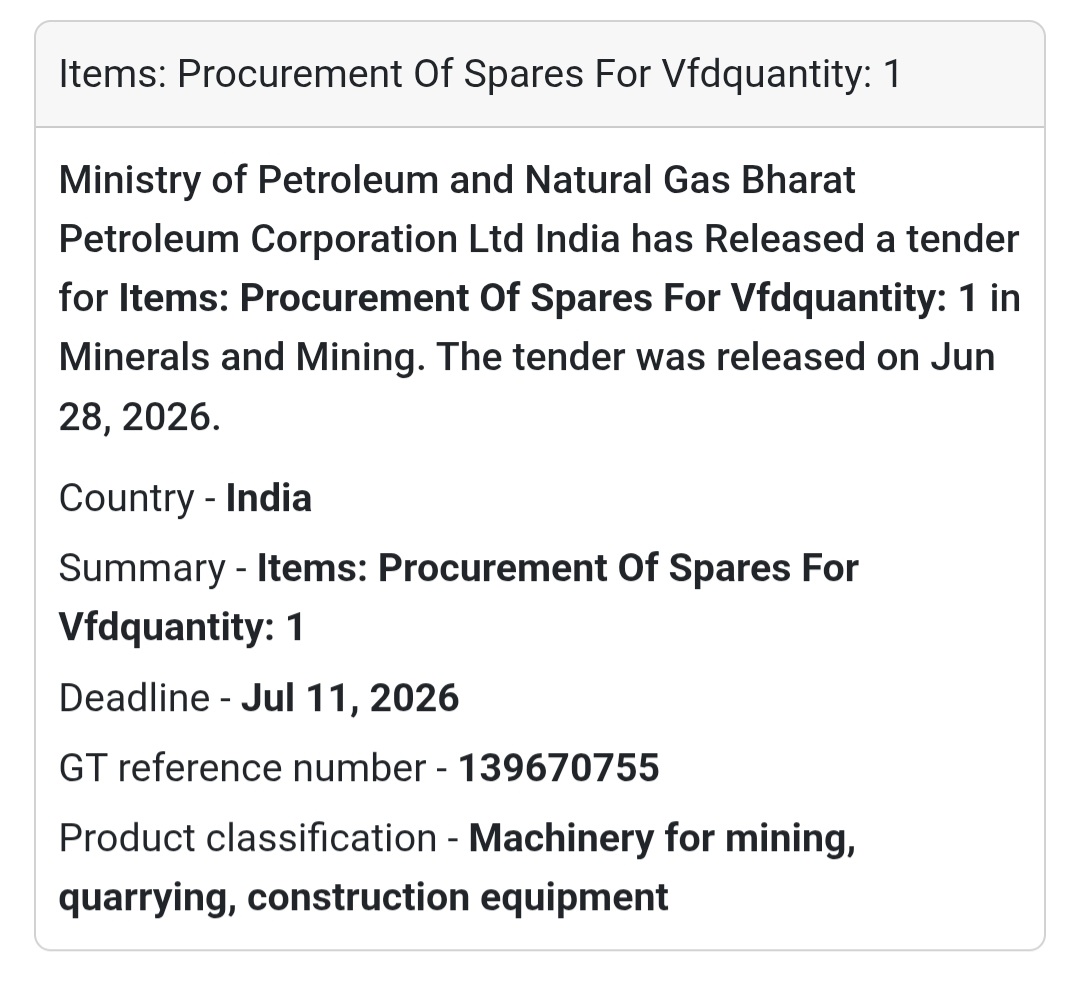 ⚙️ Procurement of VFD Spares | India 🇮🇳