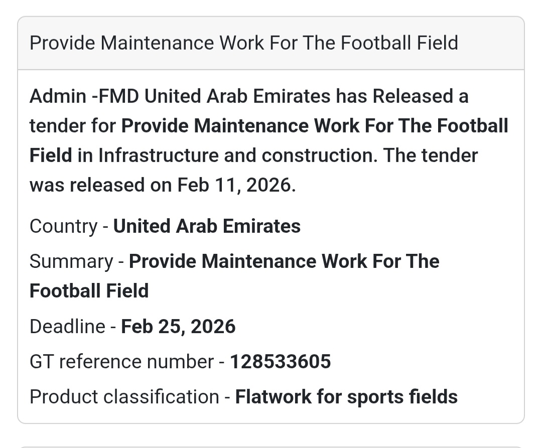 ⚽ Provide Maintenance Work for the Football Field