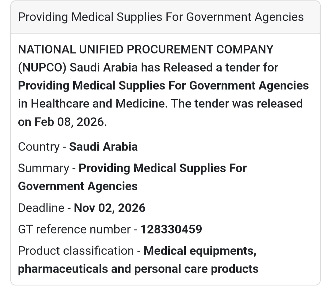 🏥 Providing Medical Supplies for Government Agencies