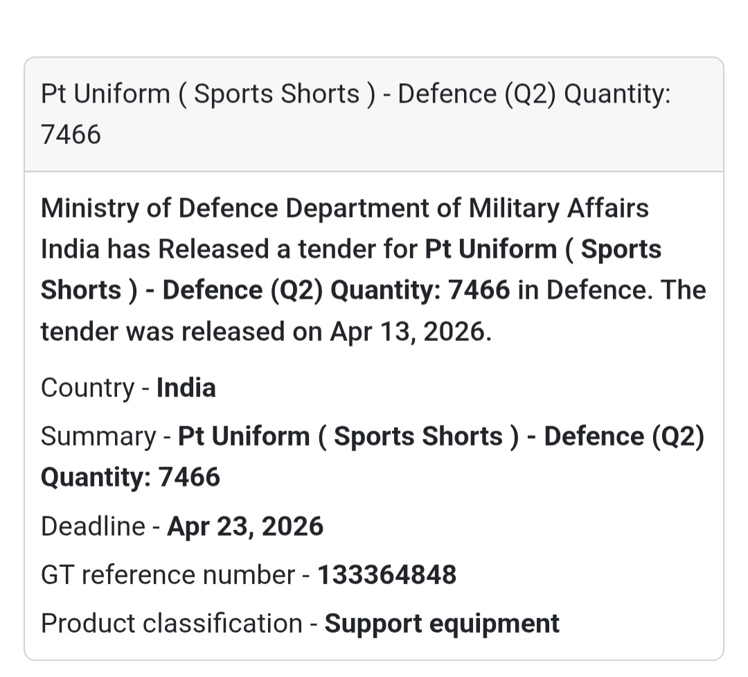 🩳 PT Uniform Supply (Defence)