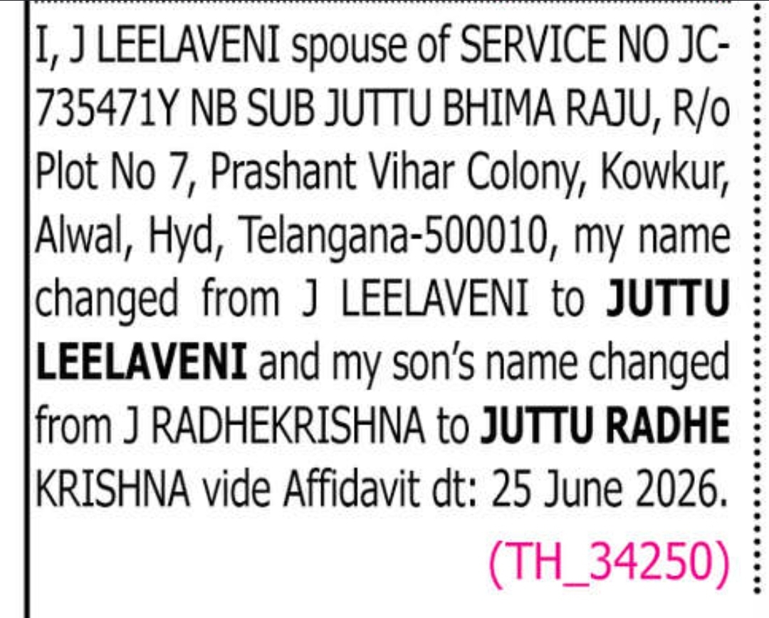 📢 Public Notice – Change of Name