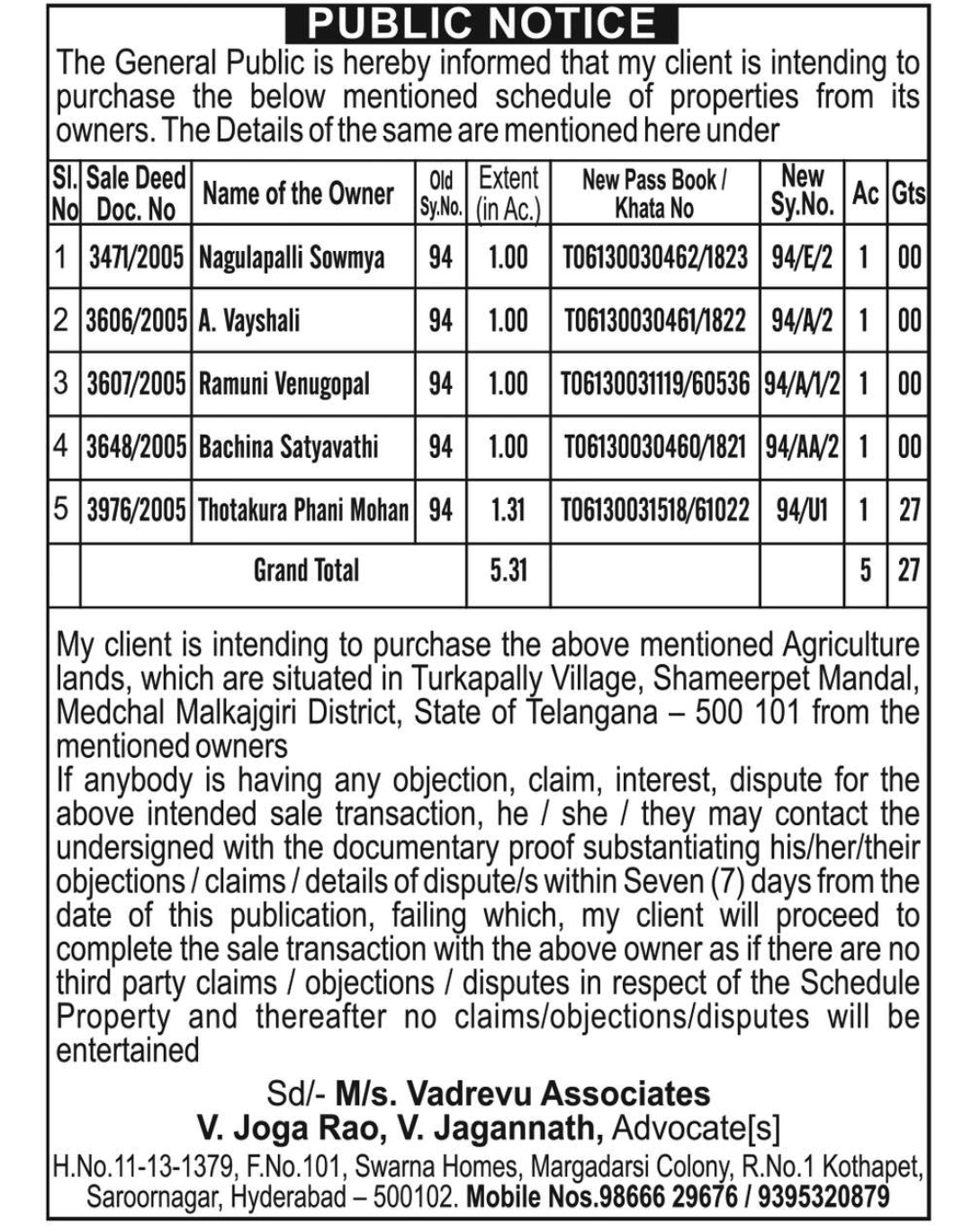 📢 Public Notice | Proposed Purchase of Agricultural Lands