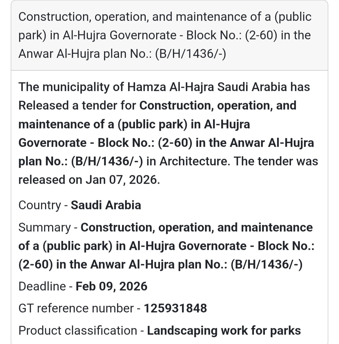 🌳 Public Park – Block (2-60), Anwar Al-Hujra Plan
