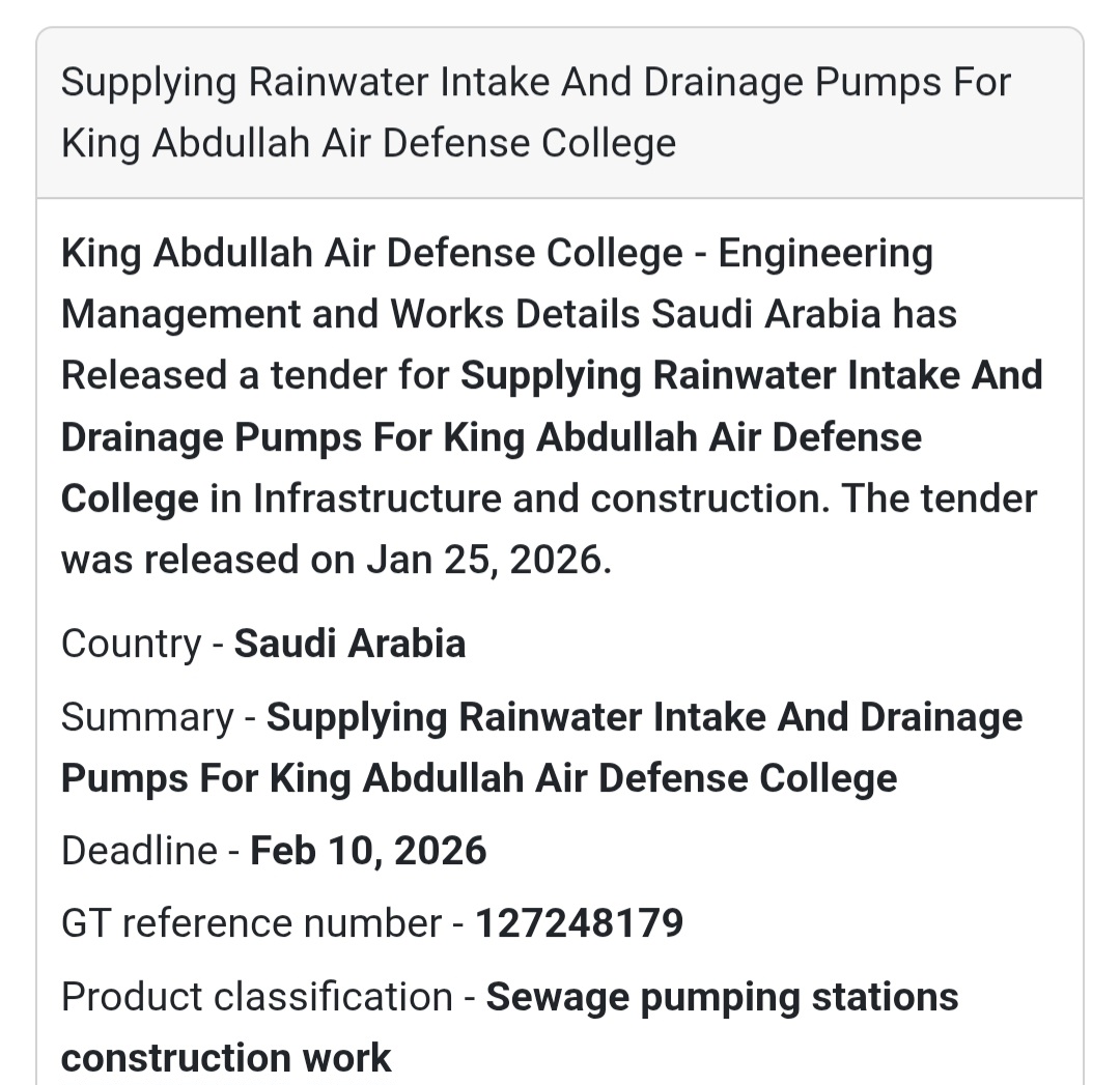 🚰 Rainwater Intake & Drainage Pumps – Air Defense College