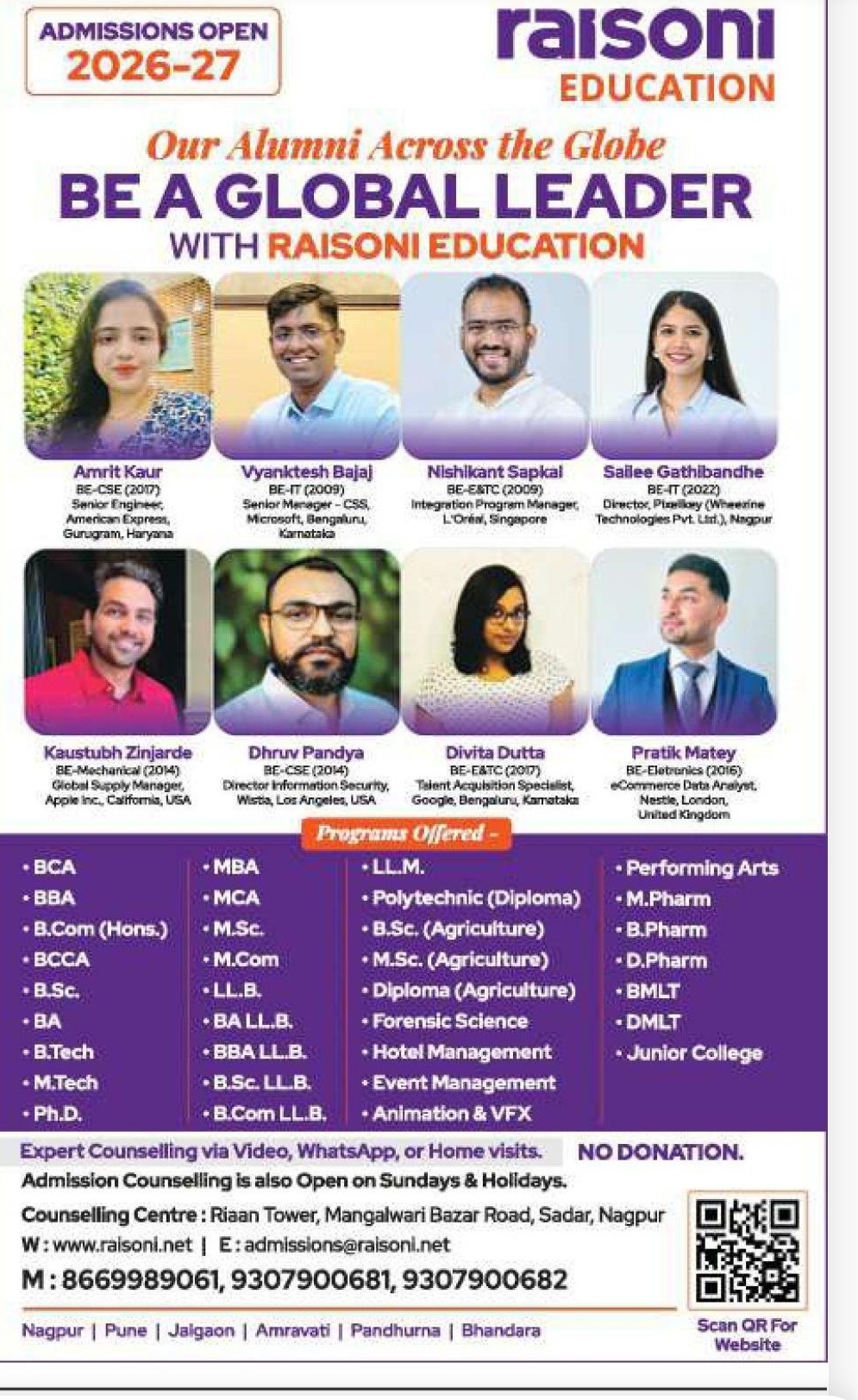 🎓 Raisoni Education – Admissions Open 2026–27