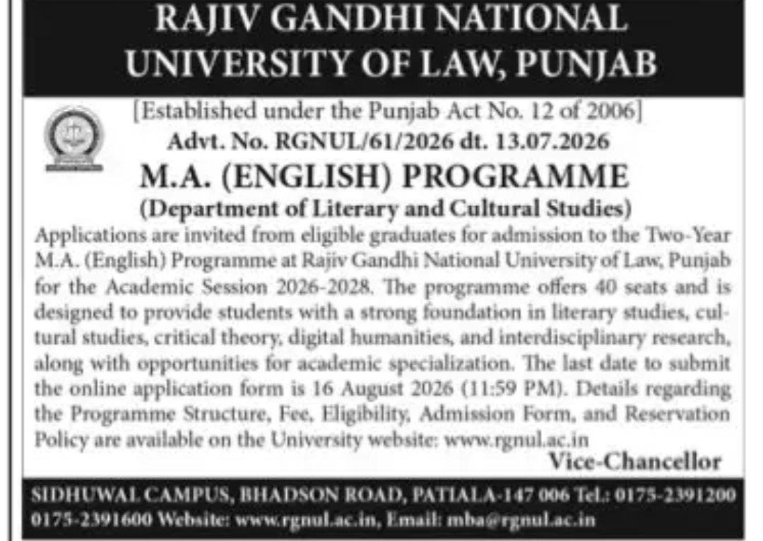 RAJIV GANDHI NATIONALUNIVERSITY OF LAW, PUNJAB