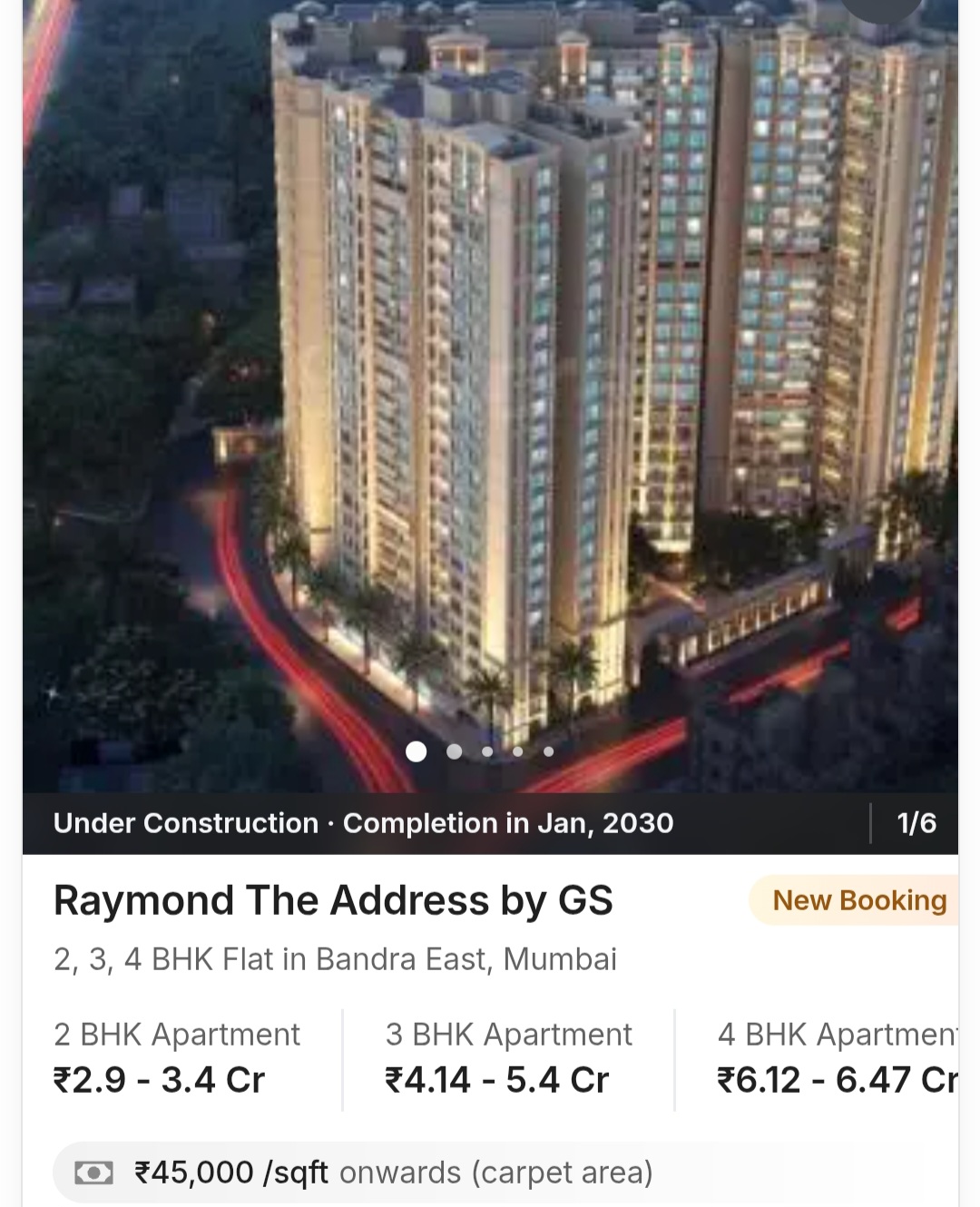 🏙️ Raymond The Address by GS – Bandra East, Mumbai