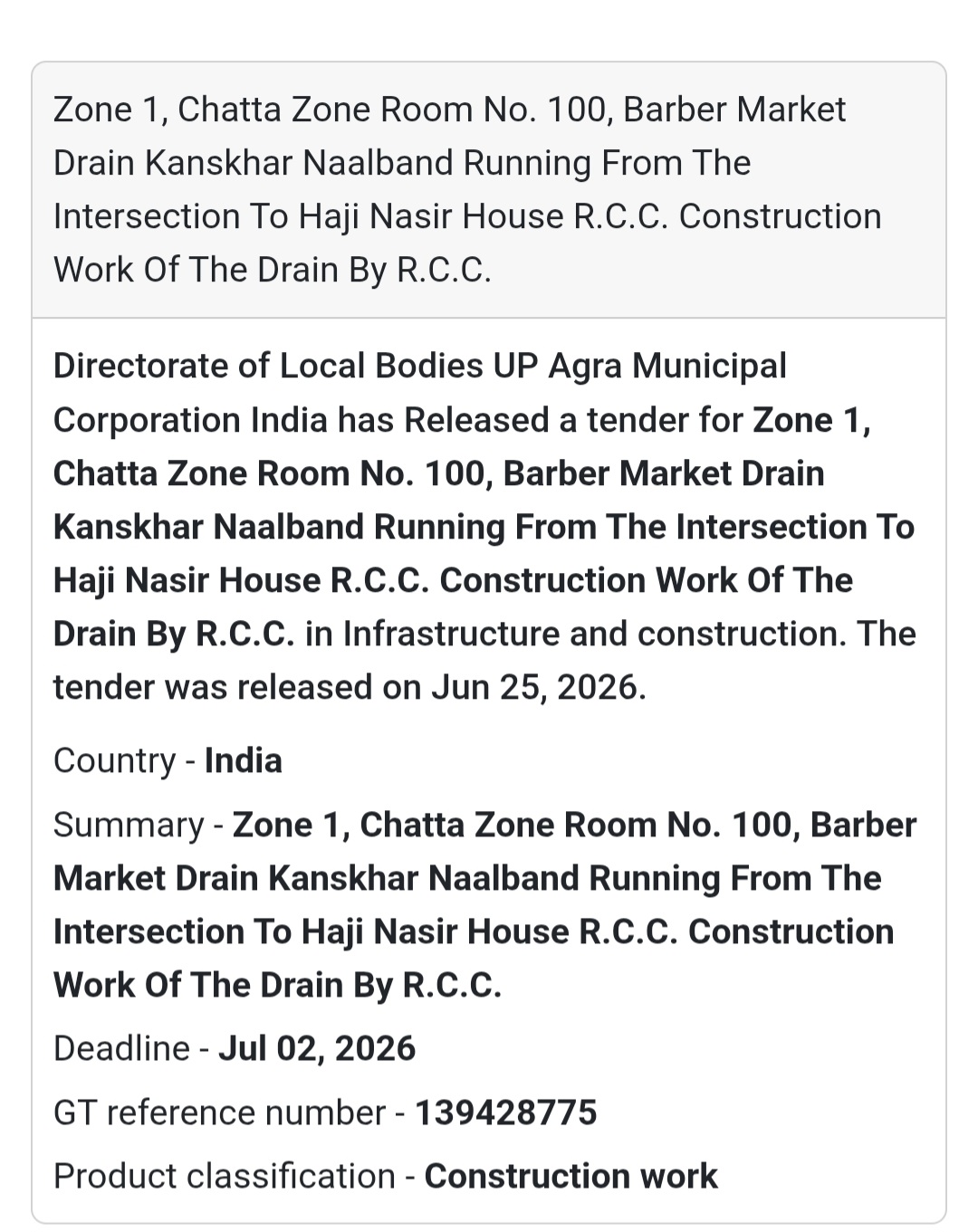 🌊 RCC Drain Construction | Chhatta Zone, Agra, Uttar Pradesh