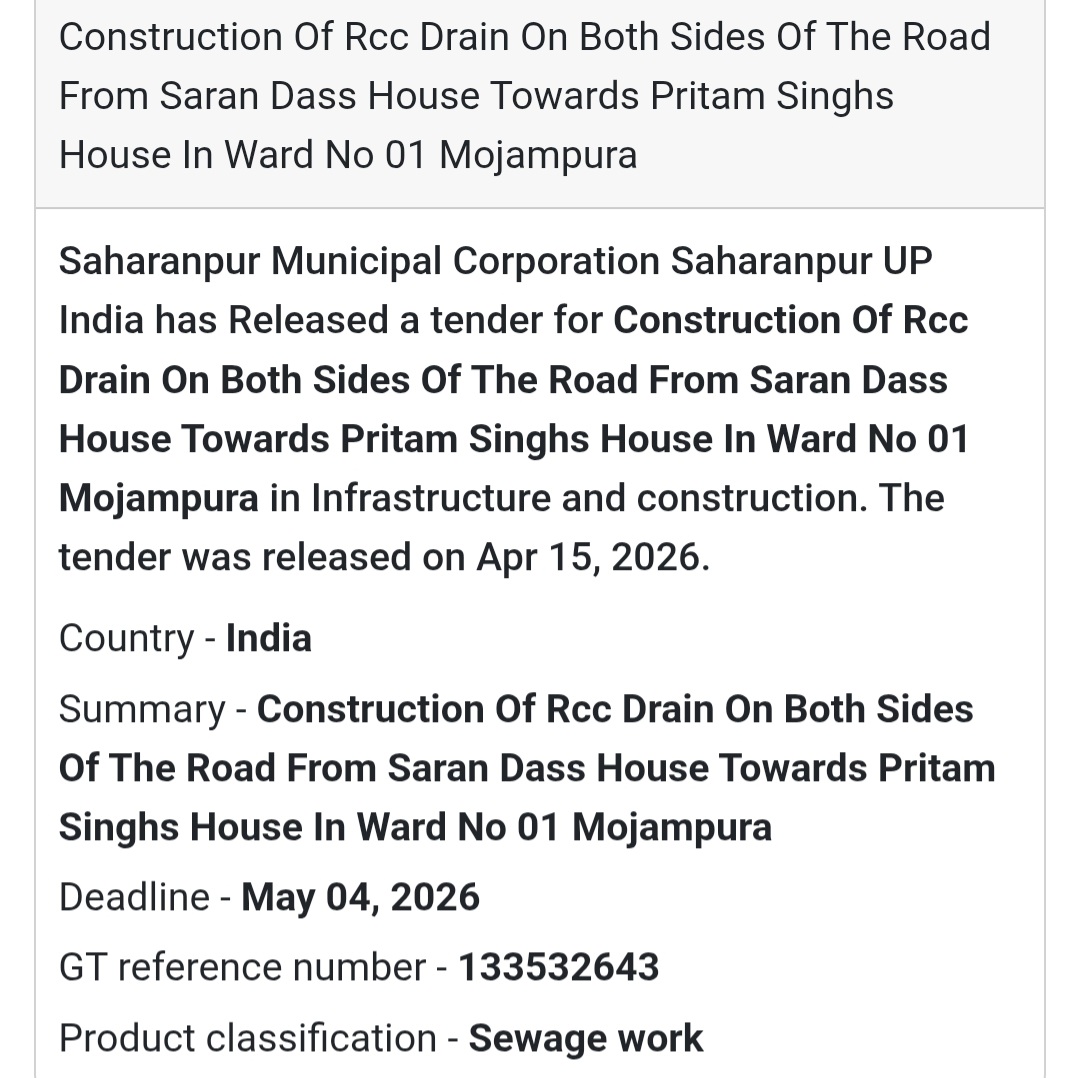 🏗️ RCC Drain Construction – Saharanpur (Ward 01)