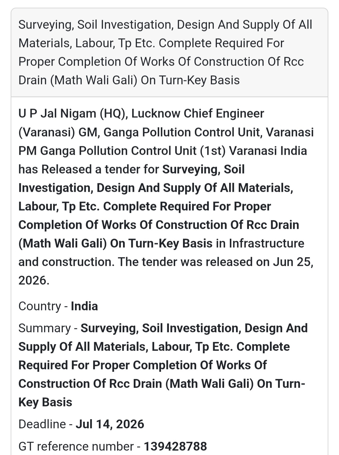 🌊 RCC Drain Construction (Turnkey) | Varanasi, Uttar Pradesh