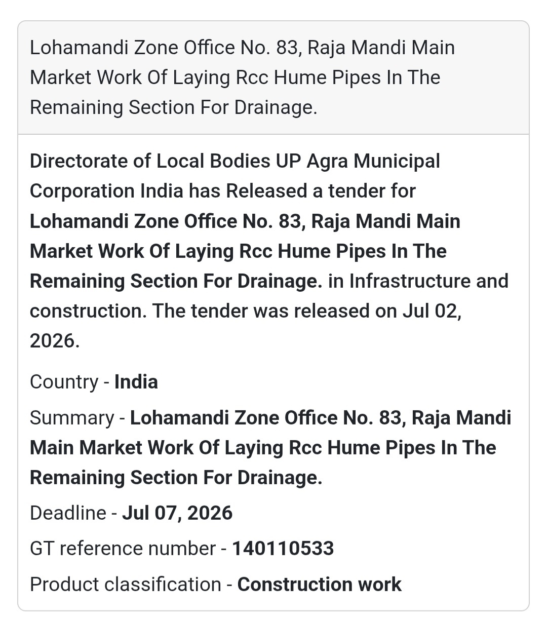 🚰 RCC Hume Pipe Laying Work at Raja Mandi | 📍Agra, Uttar Pradesh