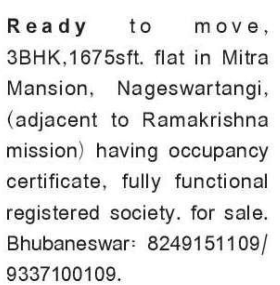 🏢 Ready-to-Move 3BHK Flat for Sale
