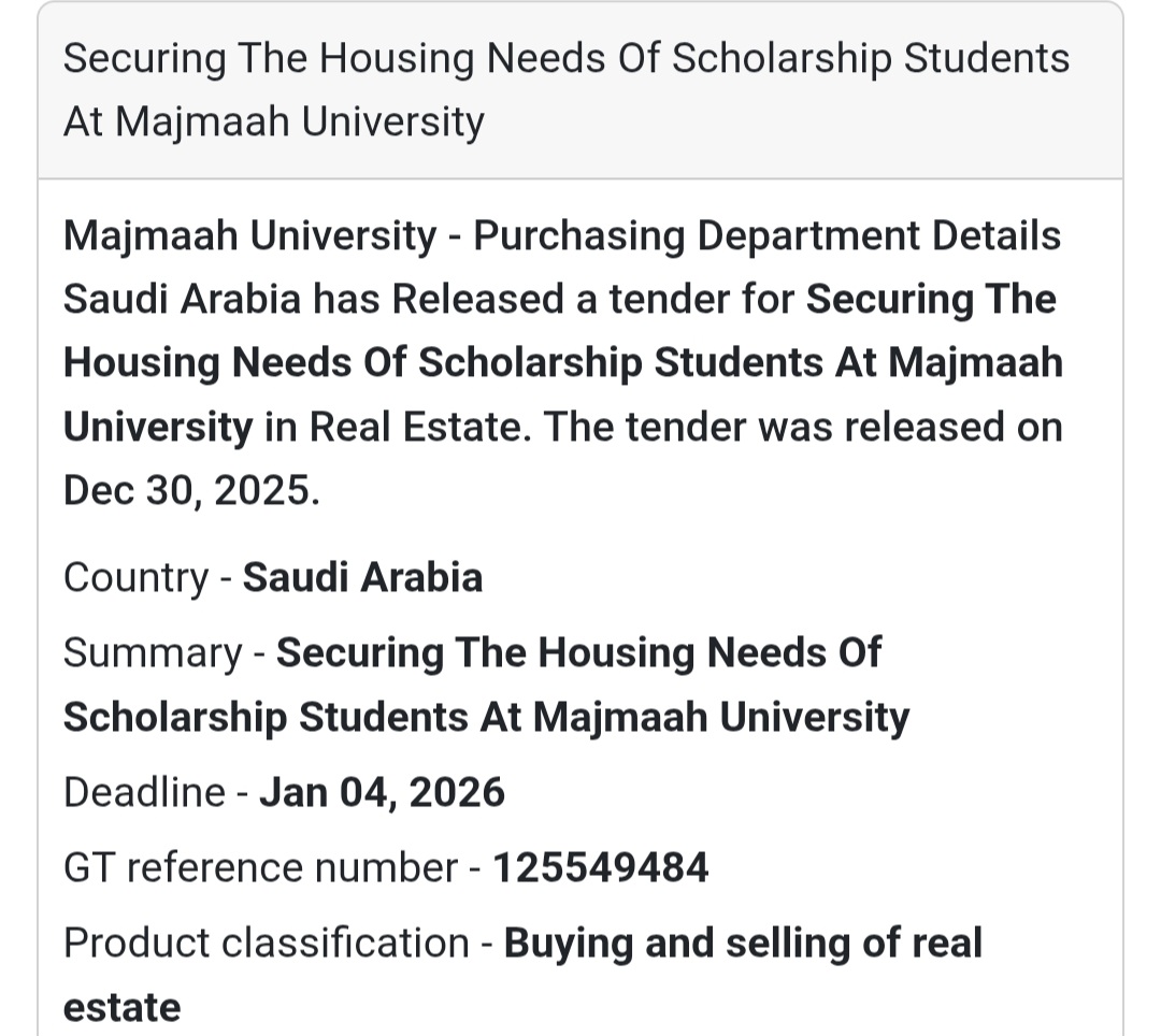 🏘️ Real Estate Tender