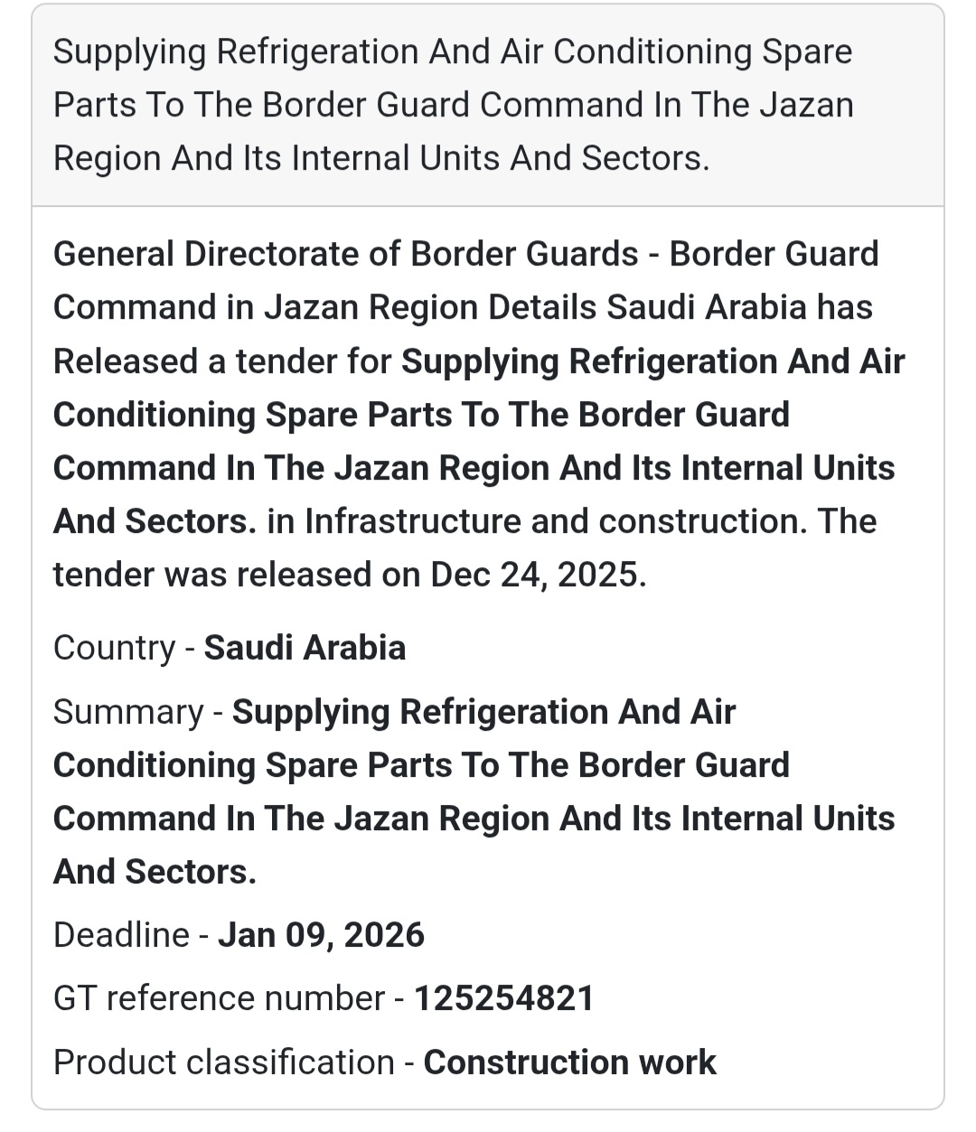 ❄️ Refrigeration & Air Conditioning Spare Parts – Jazan 🇸🇦