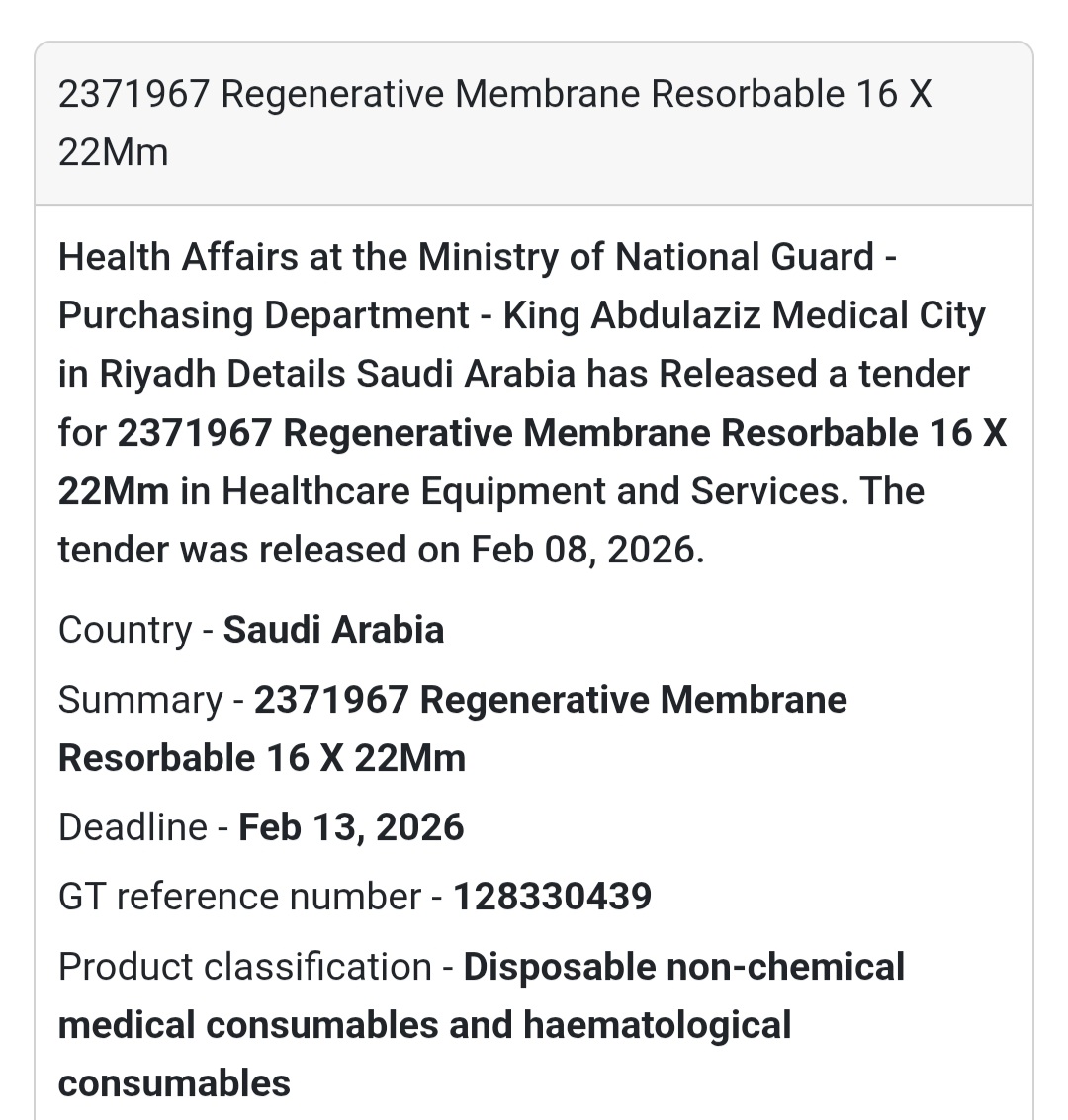 🧫 Regenerative Membrane (Resorbable) 16 × 22 mm