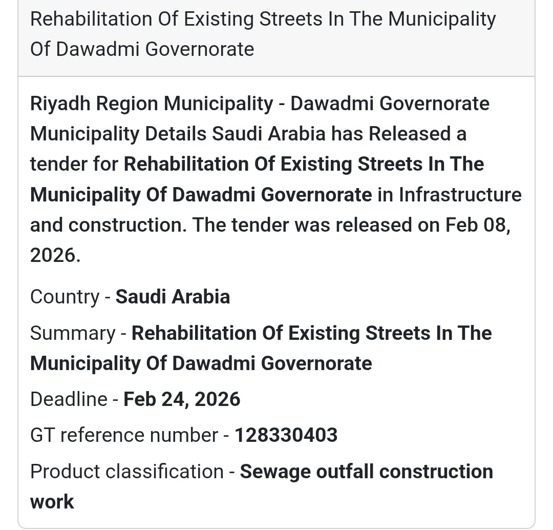 🛣 Rehabilitation of Existing Streets – Dawadmi