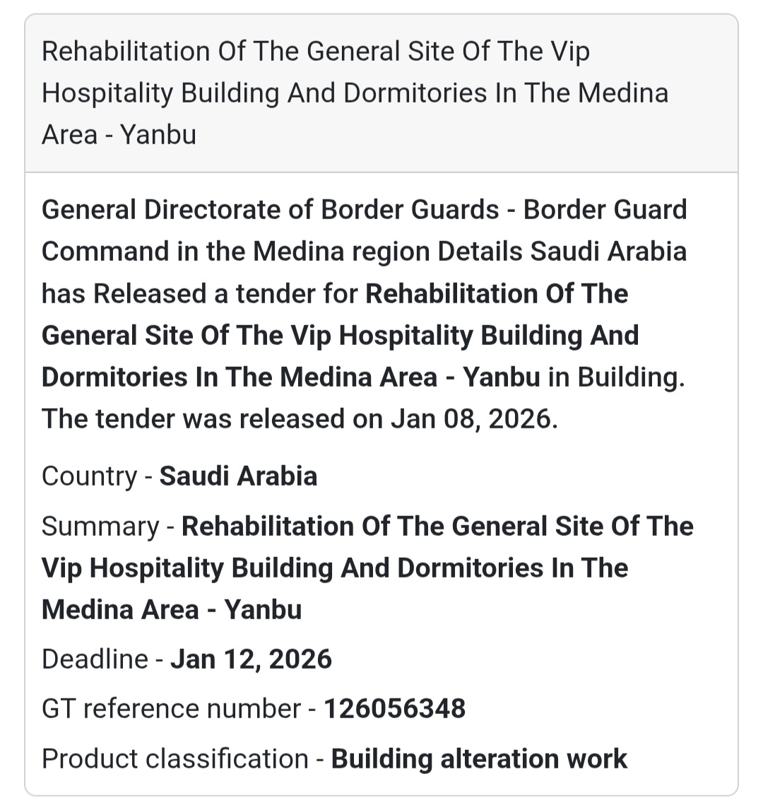 🏨 Rehabilitation of VIP Hospitality Building – Yanbu