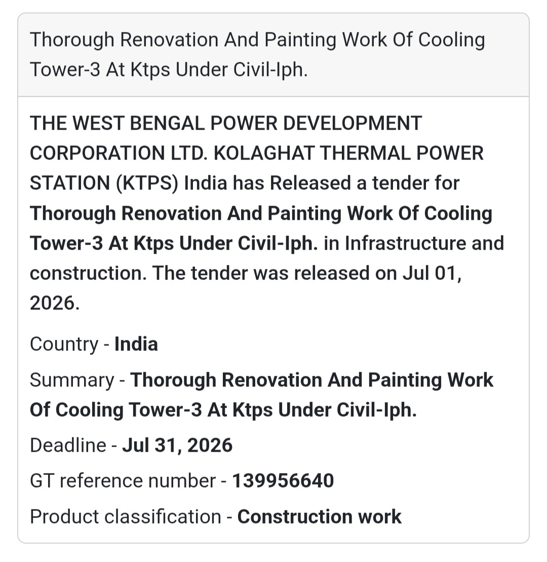 🏭 Renovation & Painting of Cooling Tower-3 | Kolaghat, West Bengal