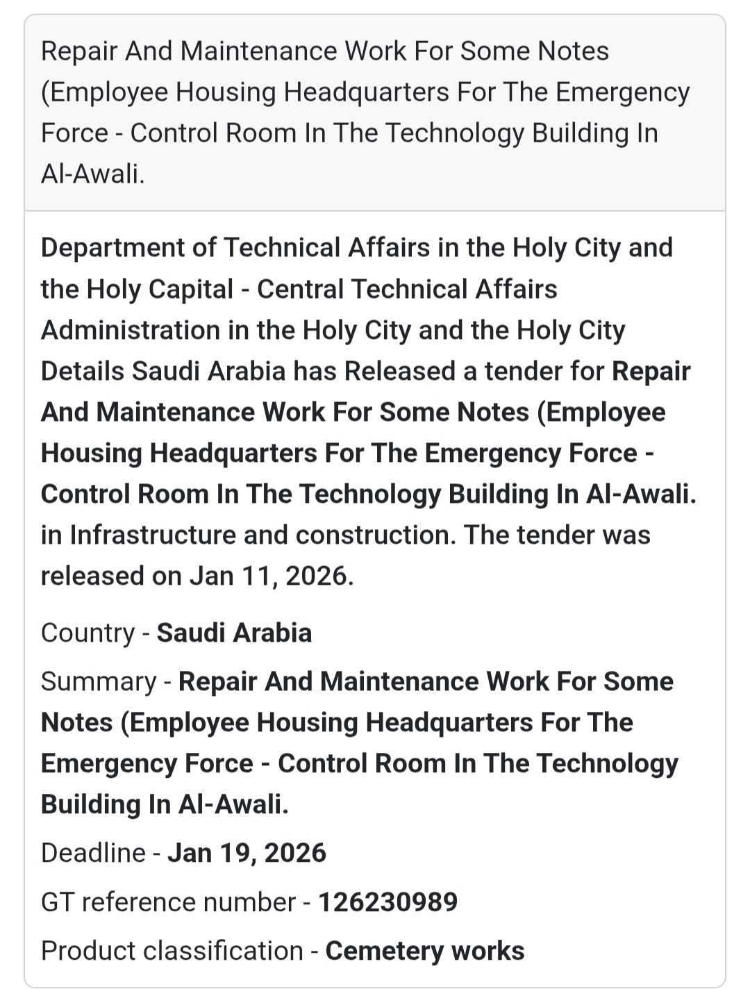 🏗️ REPAIR & MAINTENANCE WORKS – AL-AWALI