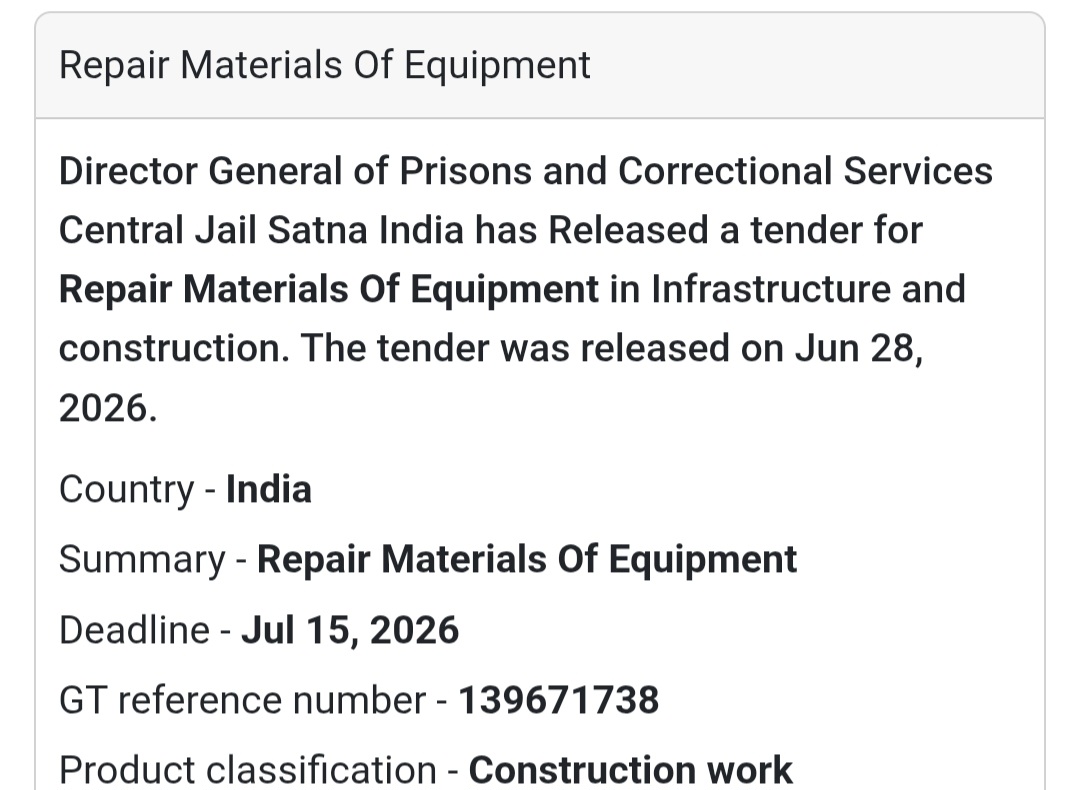 🔧 Repair Materials for Equipment | India 🇮🇳