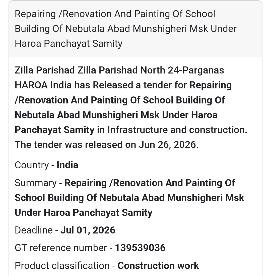 Repair, Renovation & Painting of School Building – North 24 Parganas, West Bengal