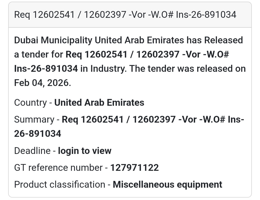 ⚙️ Req 12602541 / 12602397 – Variation Work Order