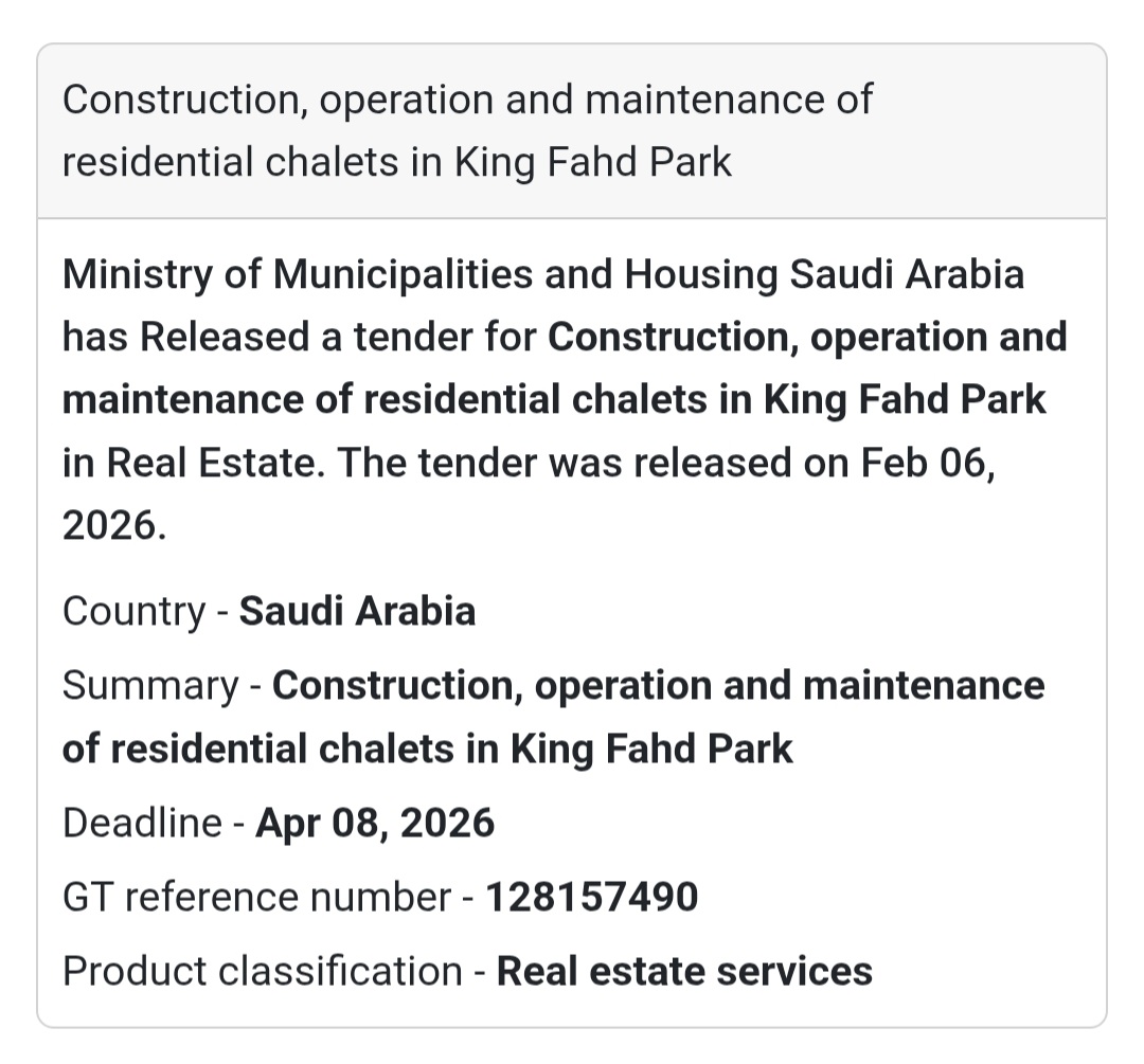 🏡 Residential Chalets – King Fahd Park