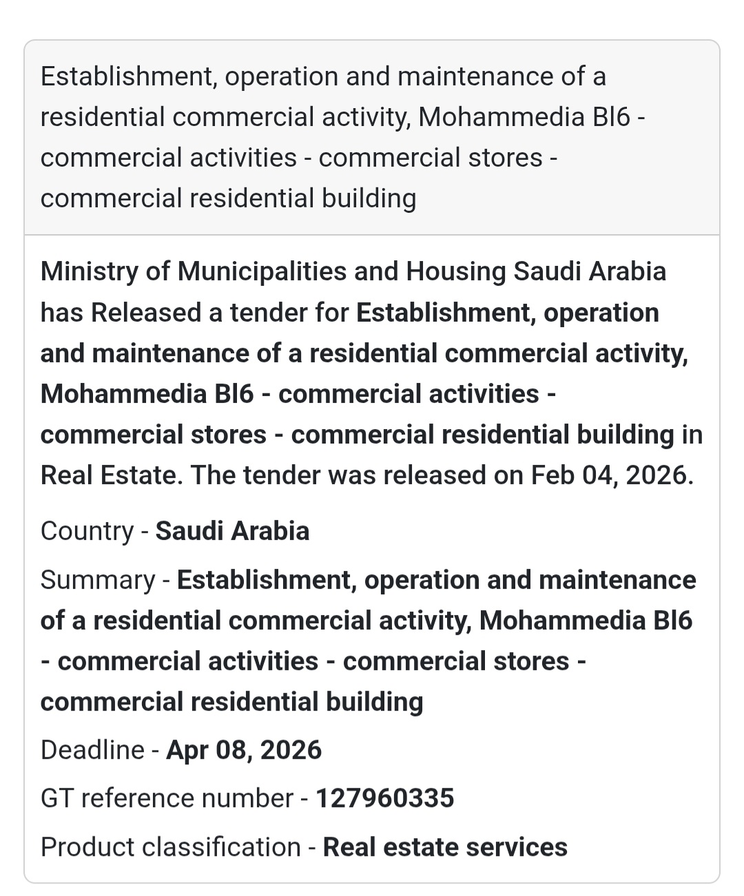🏘️ Residential Commercial Activity – Mohammedia