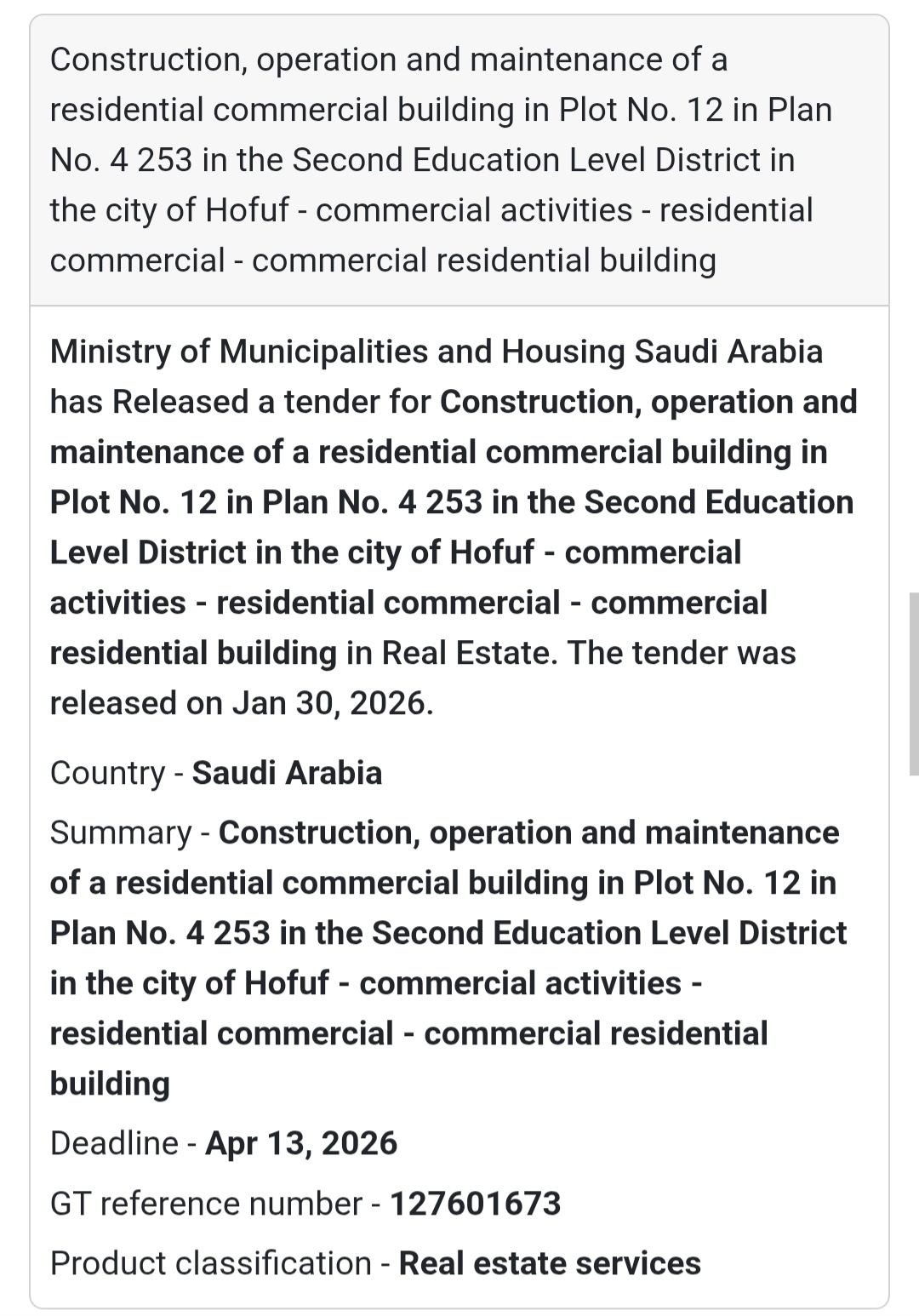🏢 Residential Commercial Building – Hofuf