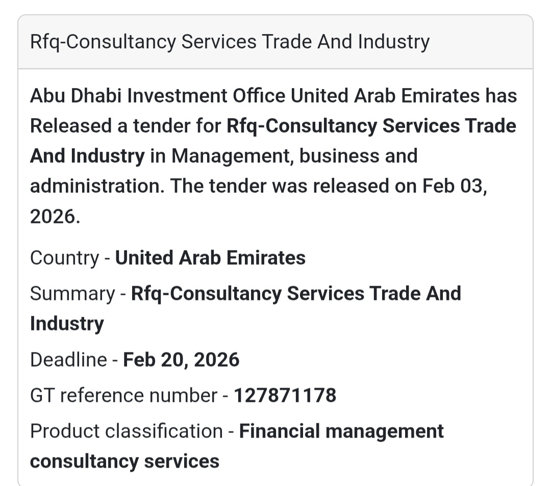 📊 RFQ – Consultancy Services (Trade & Industry)