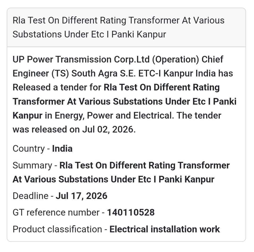 ⚡ RLA Testing of Power Transformers | 📍Kanpur, Uttar Pradesh