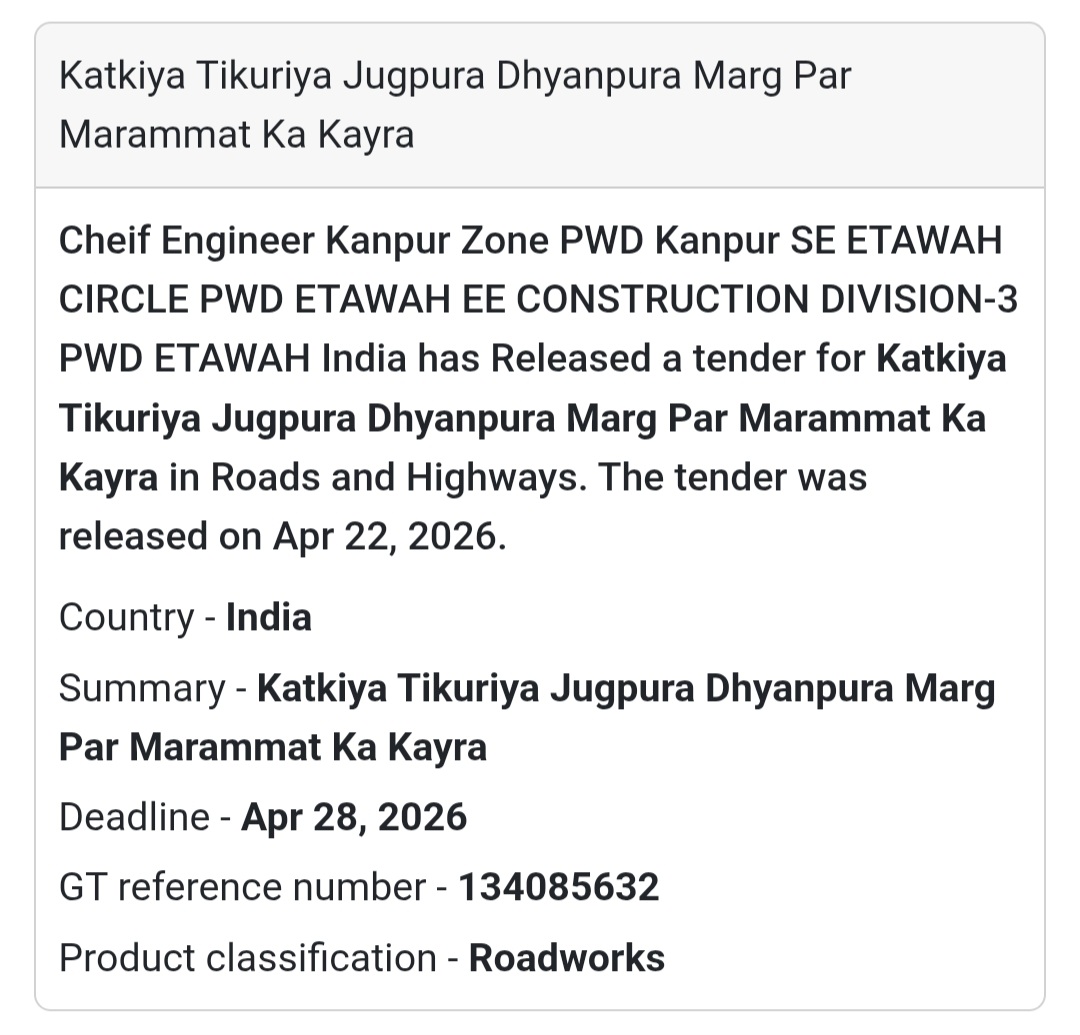 🛣️ Road Construction – Civil Lines (Kanpur Nagar)