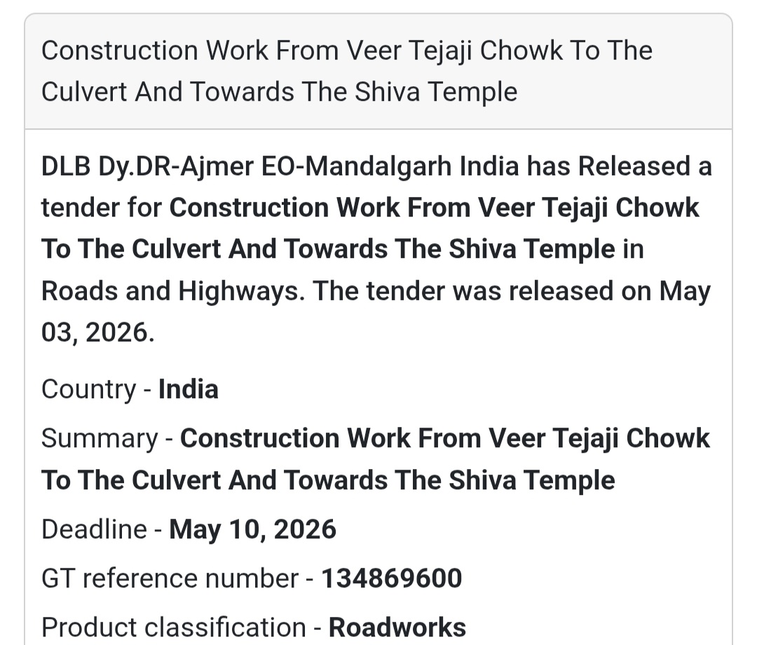 🛣️ Road Construction – Veer Tejaji Chowk