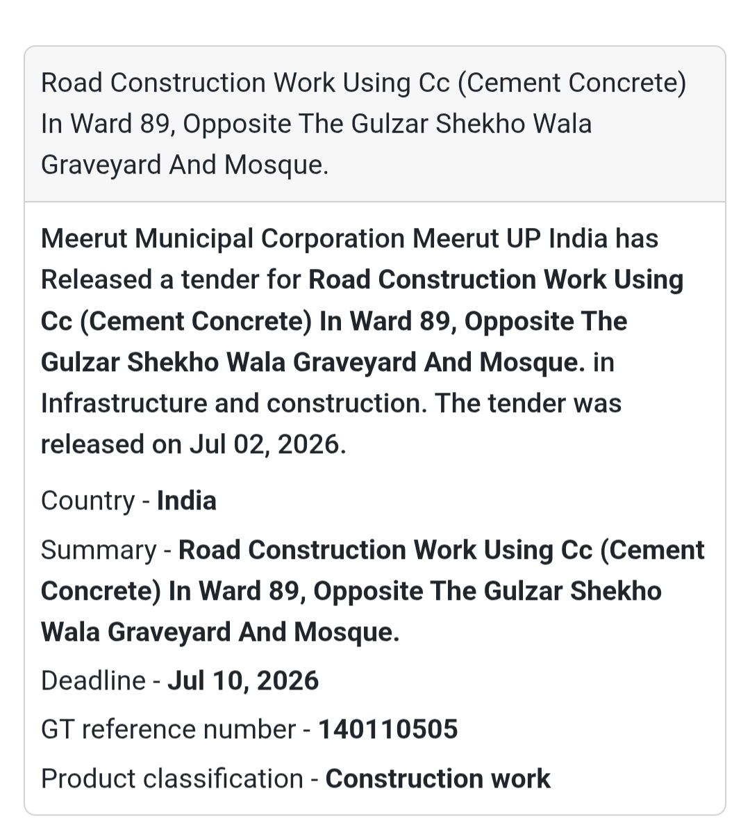 🛣️ Road Construction Work Using C.C. (Cement Concrete) in Ward 89 | 📍Meerut, Uttar Pradesh