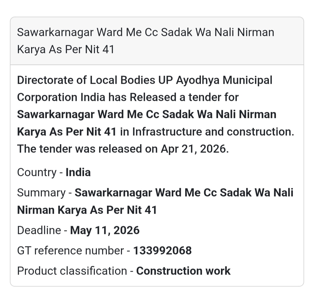 🚧 Road & Drain Construction – Ayodhya