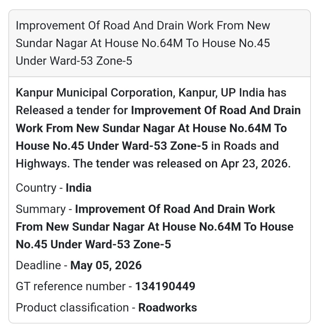 🛣️ Road & Drain Development – Kanpur