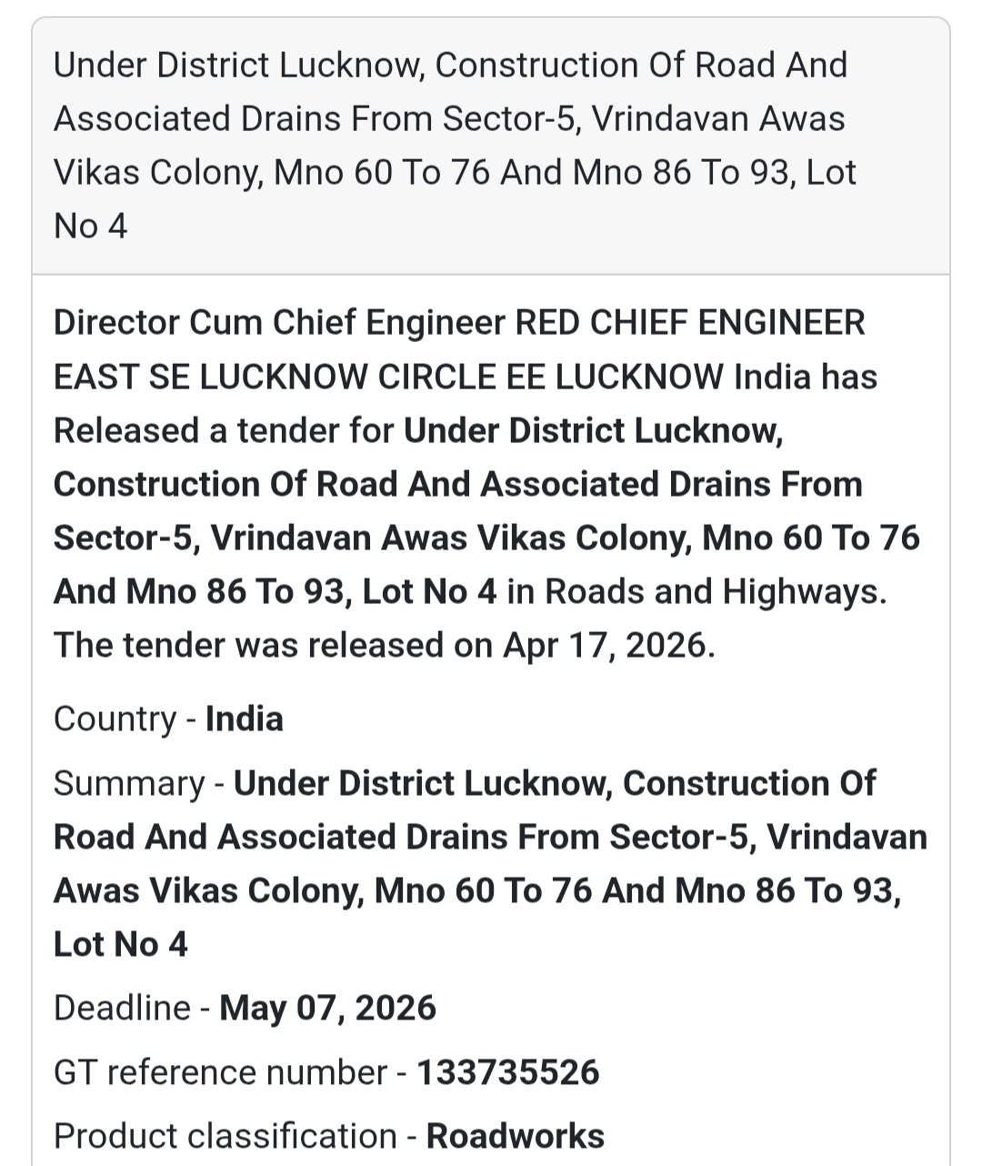 🛣️ Road & Drain Work – Lucknow (Vrindavan Yojna