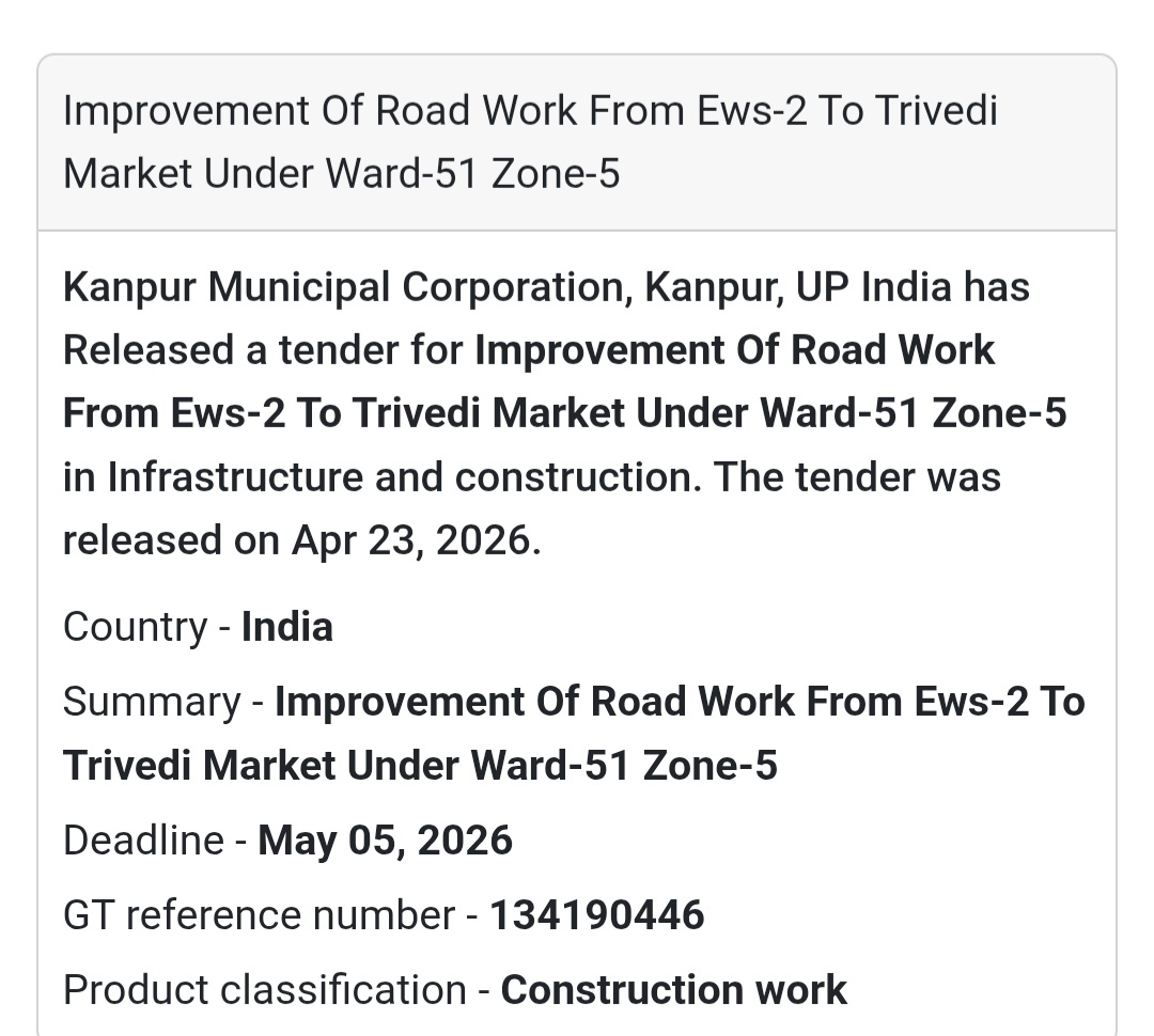 🛣️ Road Improvement Work – Kanpur