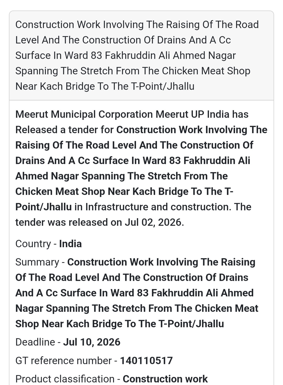 🚧 Road Raising, Drain & C.C. Surface Work in Ward 83 | 📍Meerut, Uttar Pradesh