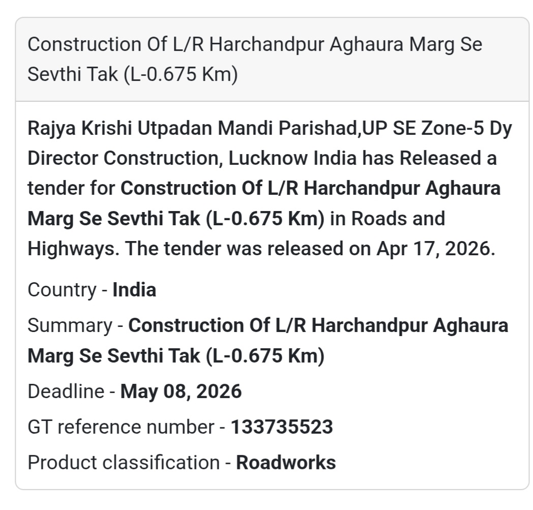 🛣️ Road Work – Lucknow (Harachandpur Route)