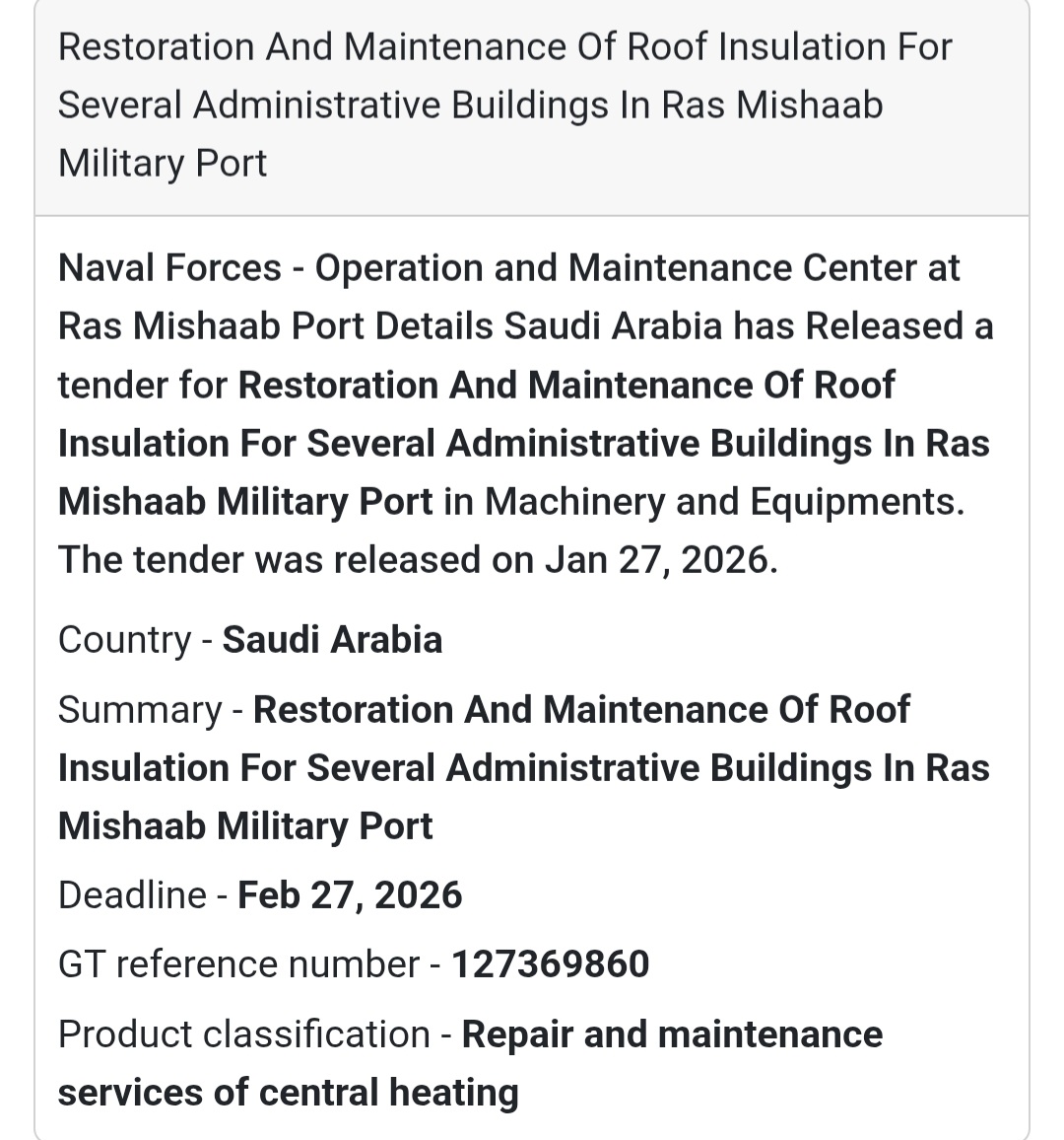 🏢 Roof Insulation Restoration – Ras Mishab Port