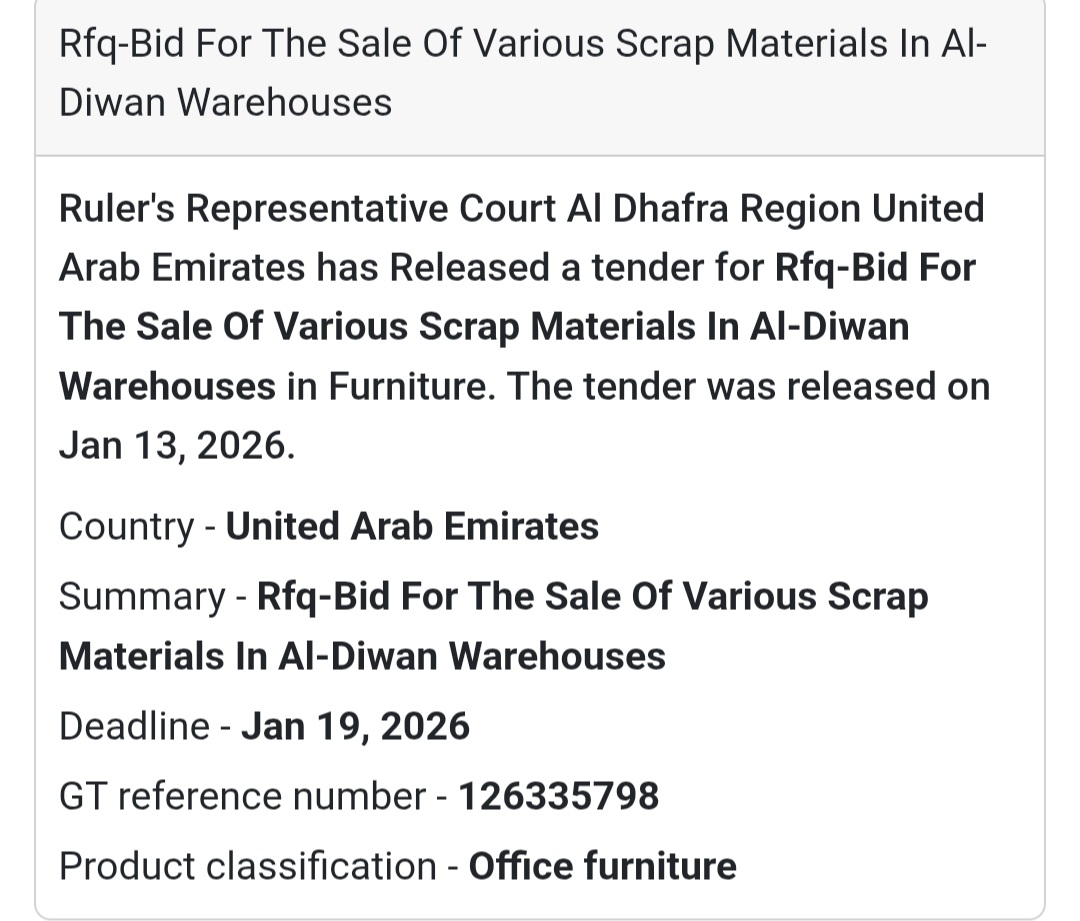 ♻️ Sale of Scrap Materials – RFQ