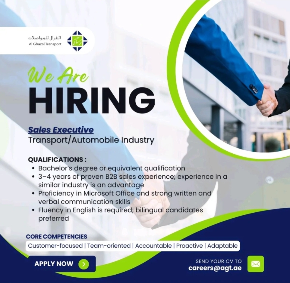 🔵 SALES EXECUTIVE – AL GHAZAL TRANSPORT