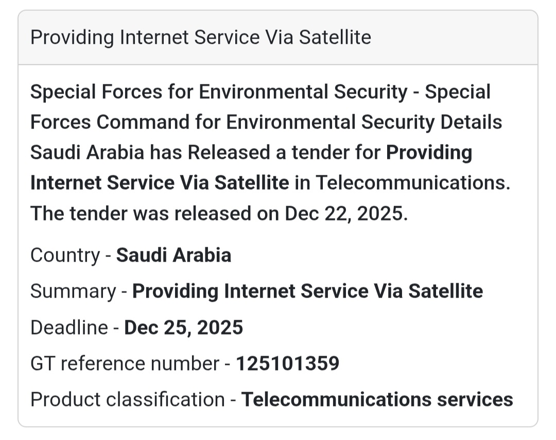 📡 Satellite Internet Services – Saudi Arabia 🇸🇦