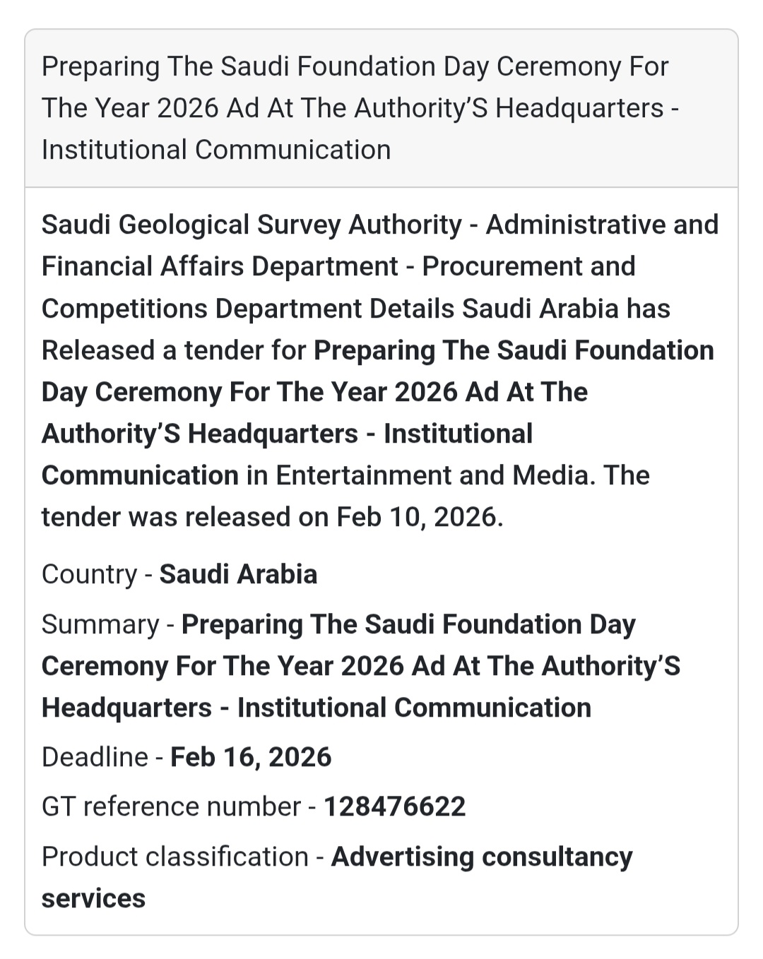 Saudi Foundation Day Ceremony 2026