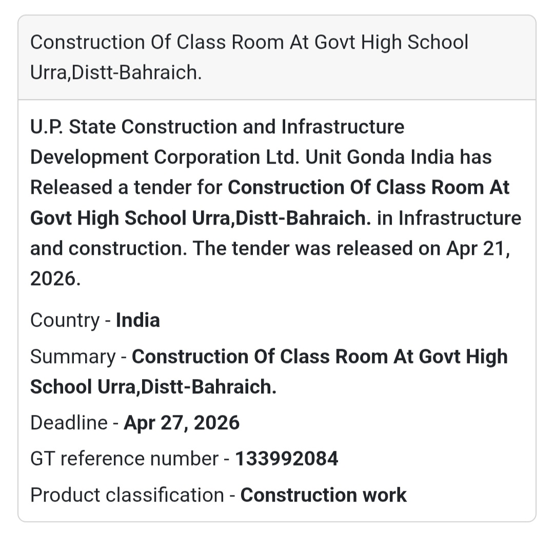 🏫 School Classroom Construction – Bahraich