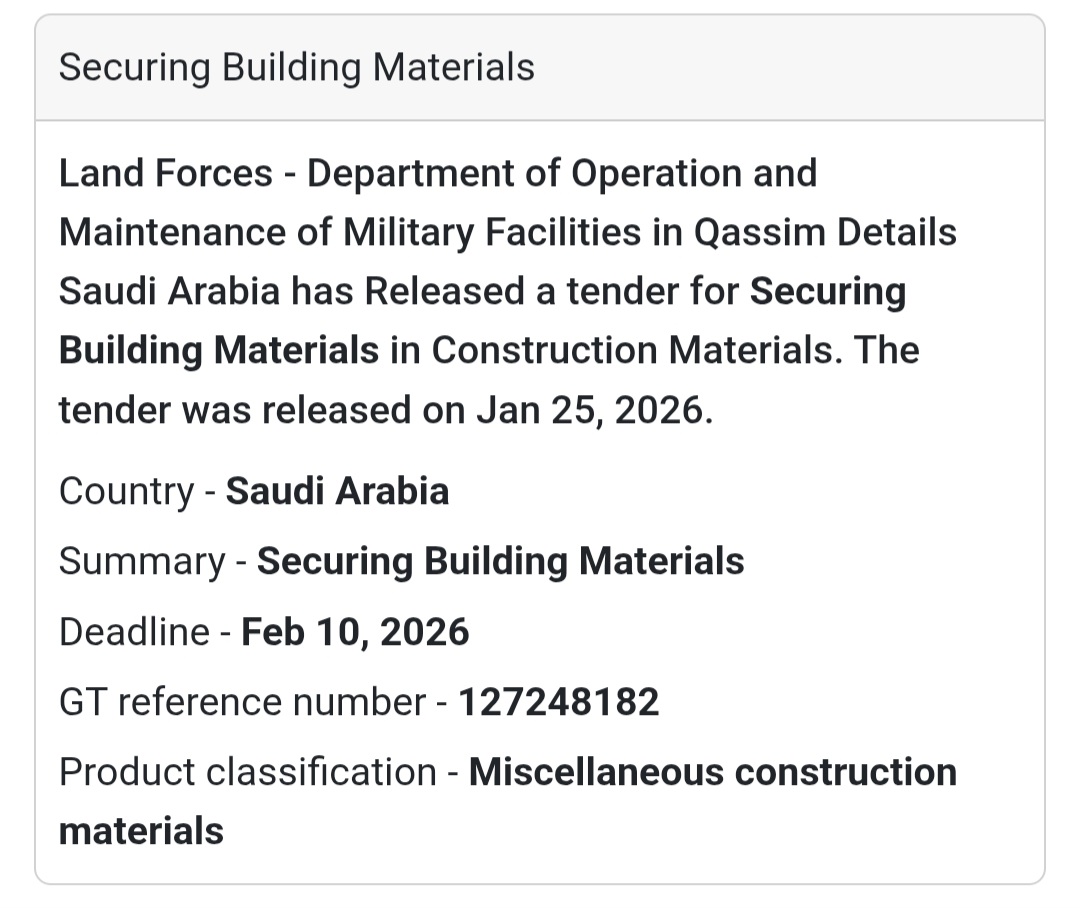 🧱 Securing Building Materials – Qassim
