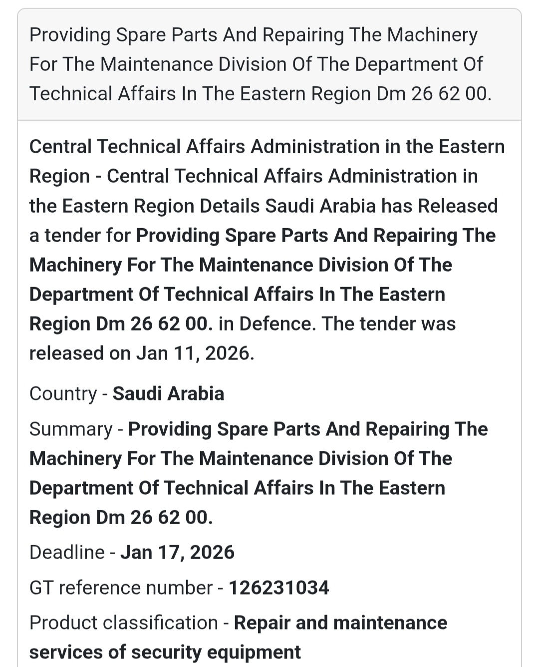 🛡️ SECURITY EQUIPMENT MAINTENANCE – EASTERN REGION