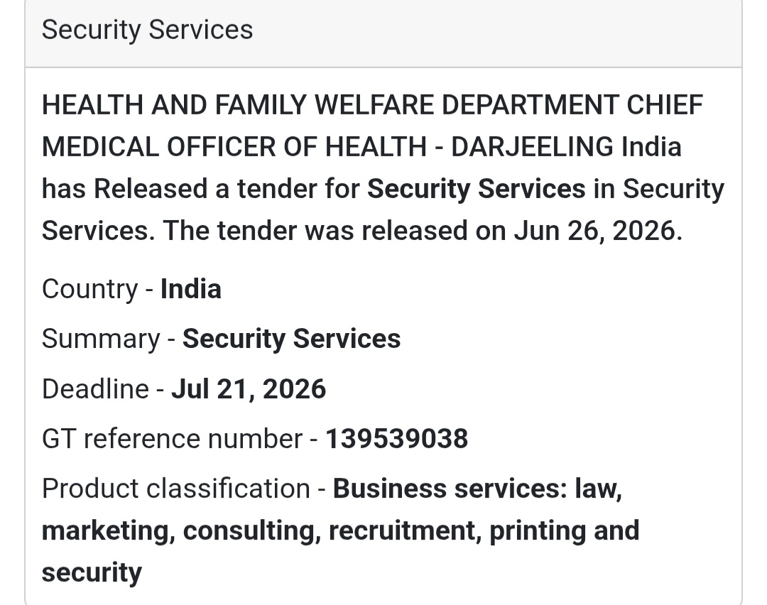 Security Services – Darjeeling, West Bengal
