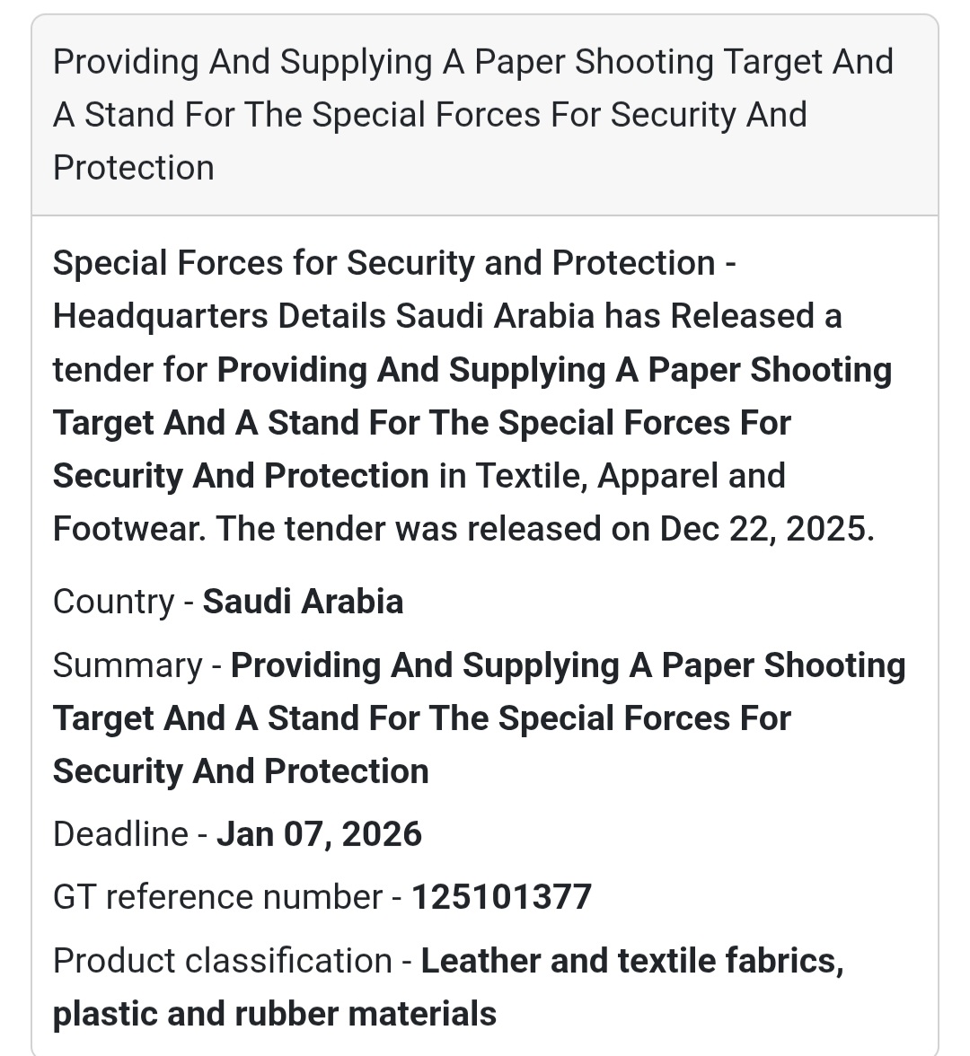 🎯 Security & Training Supplies – Saudi Arabia 🇸🇦